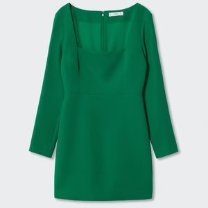 MANGO Fitted Dress- Kelly Green- EU-M//US-6
